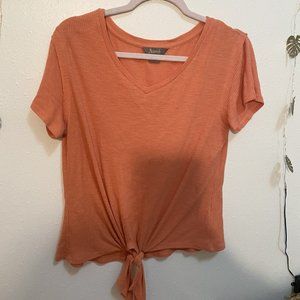 Orange Front Tie Shirt